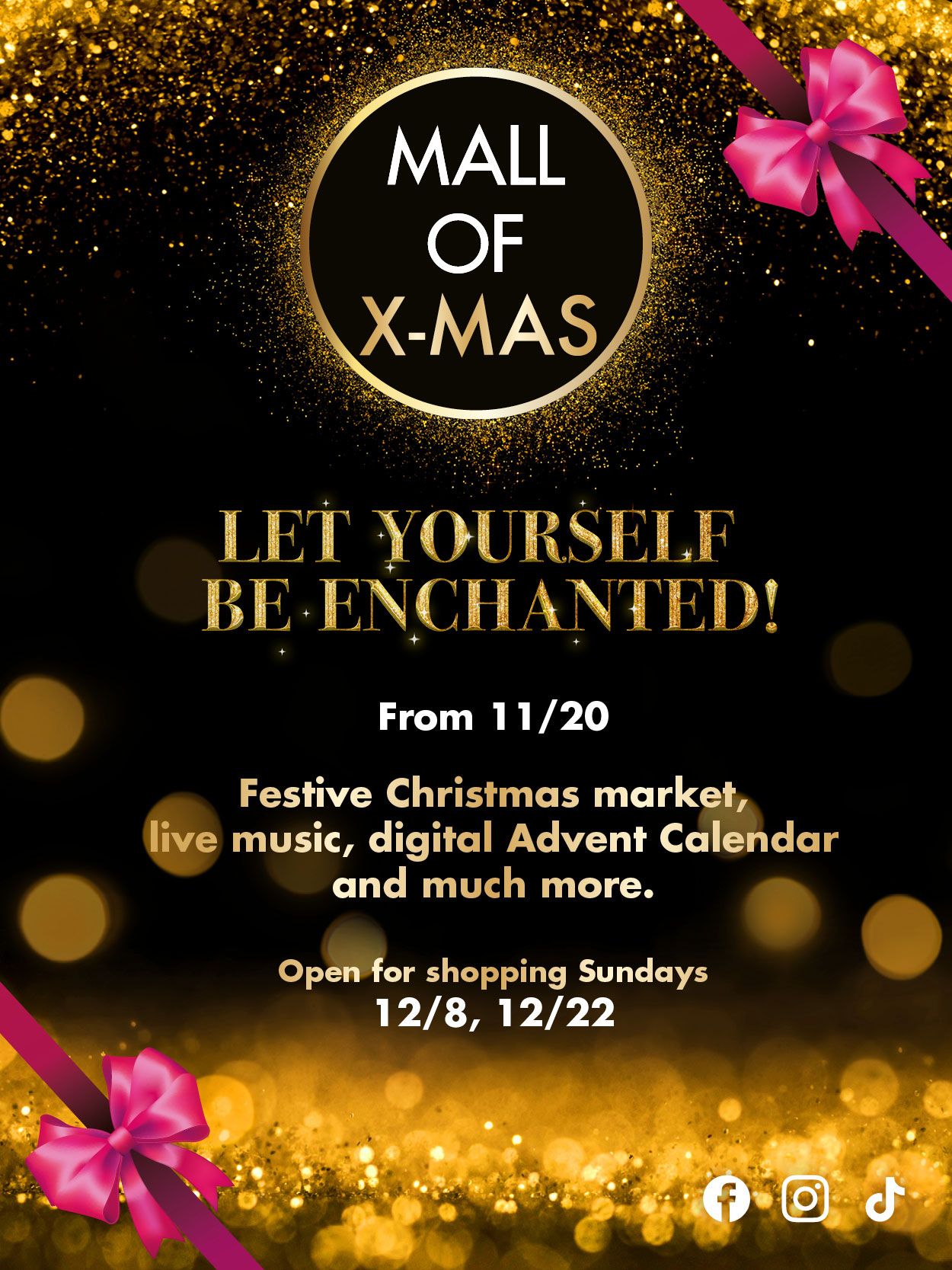 Festive christmas market, live music, digital advent calendar and much more. Festive christmas market, live music, digital advent calendar and much more.
